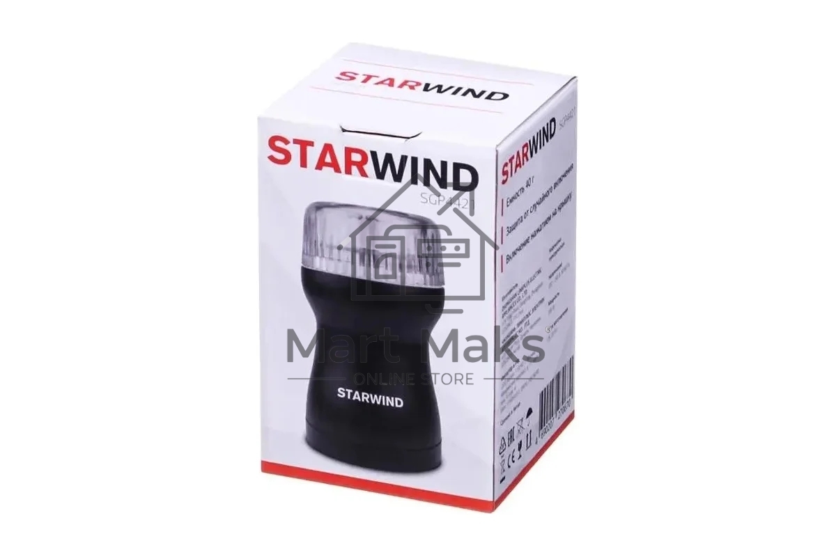 Кофемолка Starwind SGP4421 200Вт сист.помол.:ротац.нож вместим.:40гр черный