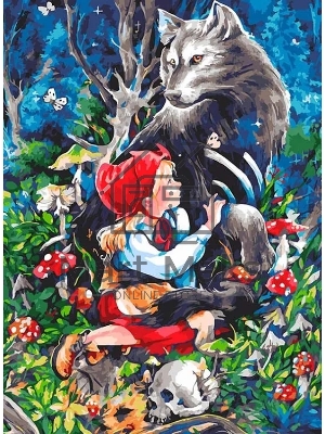 Картина по номерам БЕЛОСНЕЖКА 952-AS Красная шапочка и серый волк