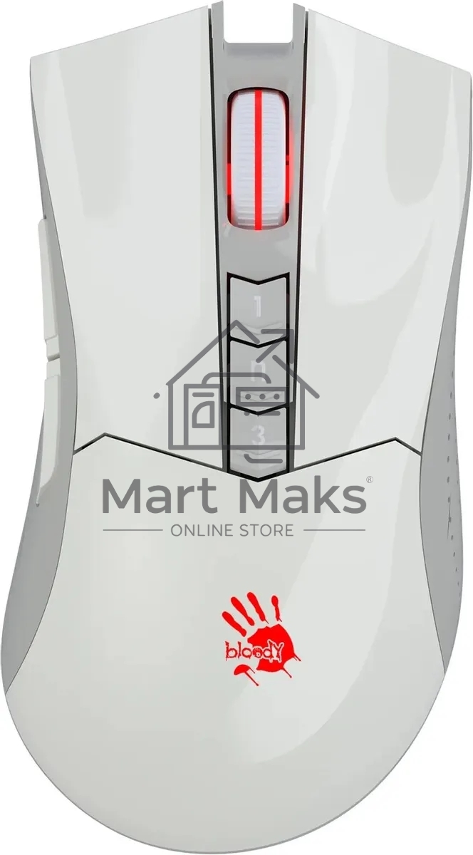 Мышь беспроводная A4Tech Bloody R90 Plus белый, 5000 dpi, радиоканал, USB, кнопки - 8