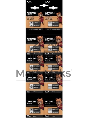 Элемент питания алкалиновый AAA/LR03 (блист. 2штх10) отрывной набор HBDC (уп.20шт) Opticell 5050002