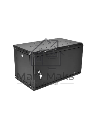 Шкаф телекоммуникационный настенный разборный ЦМО ЭКОНОМ 6U (600 x 350) дверь металл, черный (ШРН-Э-6.350.1-9005)