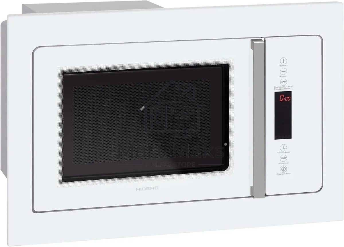 Микроволновая печь встраиваемая HIBERG VM 8505 W белый, 25 л, 900 Вт, переключатели - сенсор