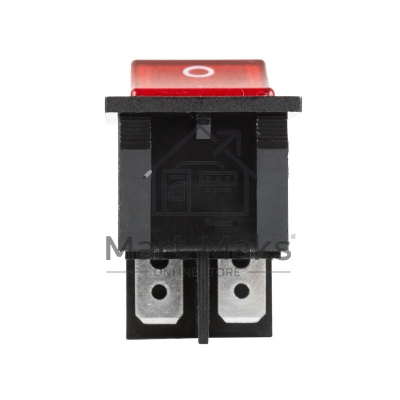 Выключатель клавишный Rexant 250V 25А (4с) ON-OFF красный с подсветкой