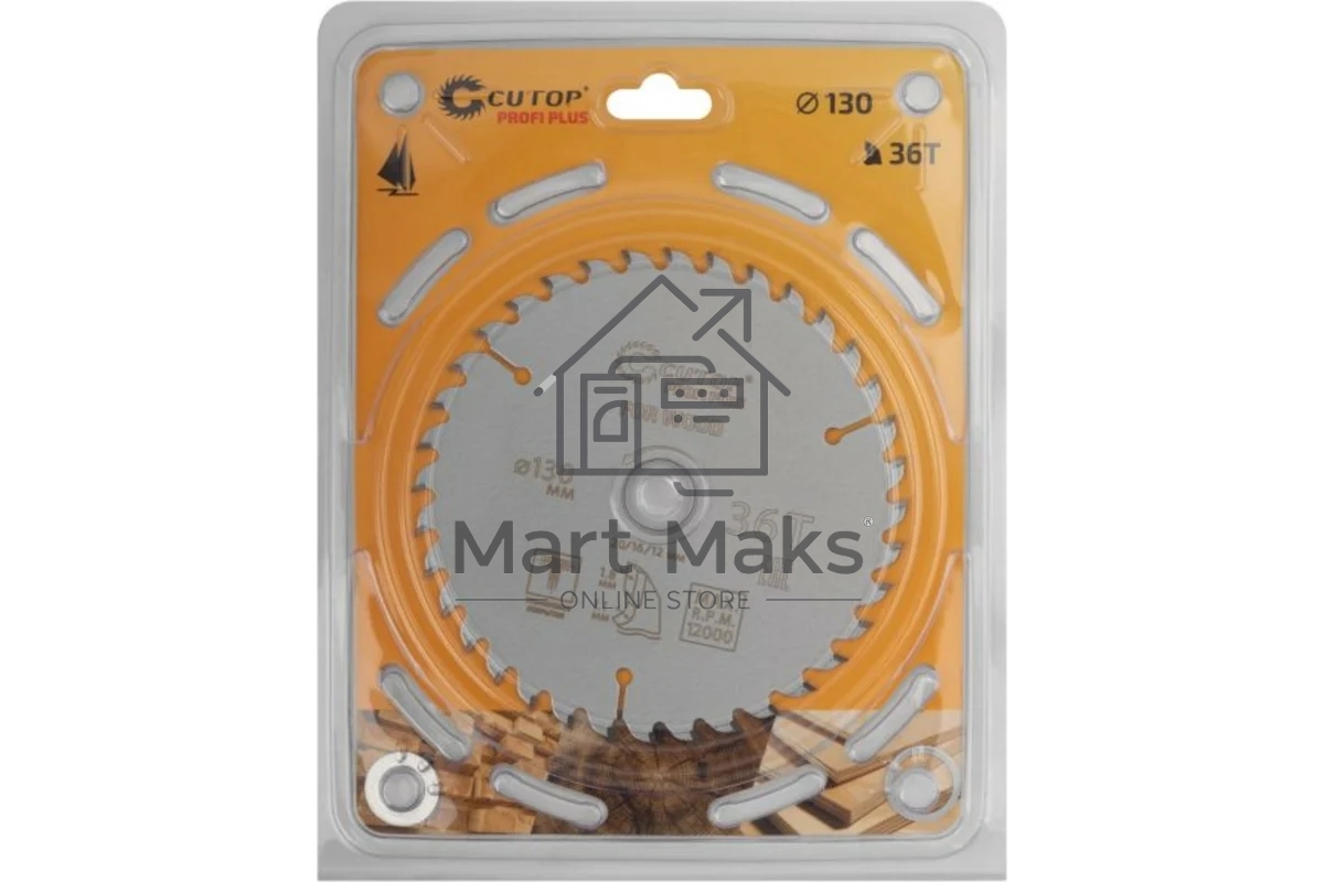 Диск пильный по дереву с тефлоновым покрытием 36Т, CUTOP Profi plus, 130 х 1,1/1,8 х 20/16/12 мм