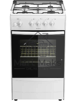 Плита газовая Darina 1B GM 441 005 W белый/черный, конфорок 4 шт, духовка 50 л, 50 см x 85 см x 51 см