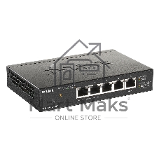 Коммутатор D-Link DGS-1100-05PDV2/A1A, 4×1 Гбит/с + 1×1 Гбит/с PD, настраиваемый