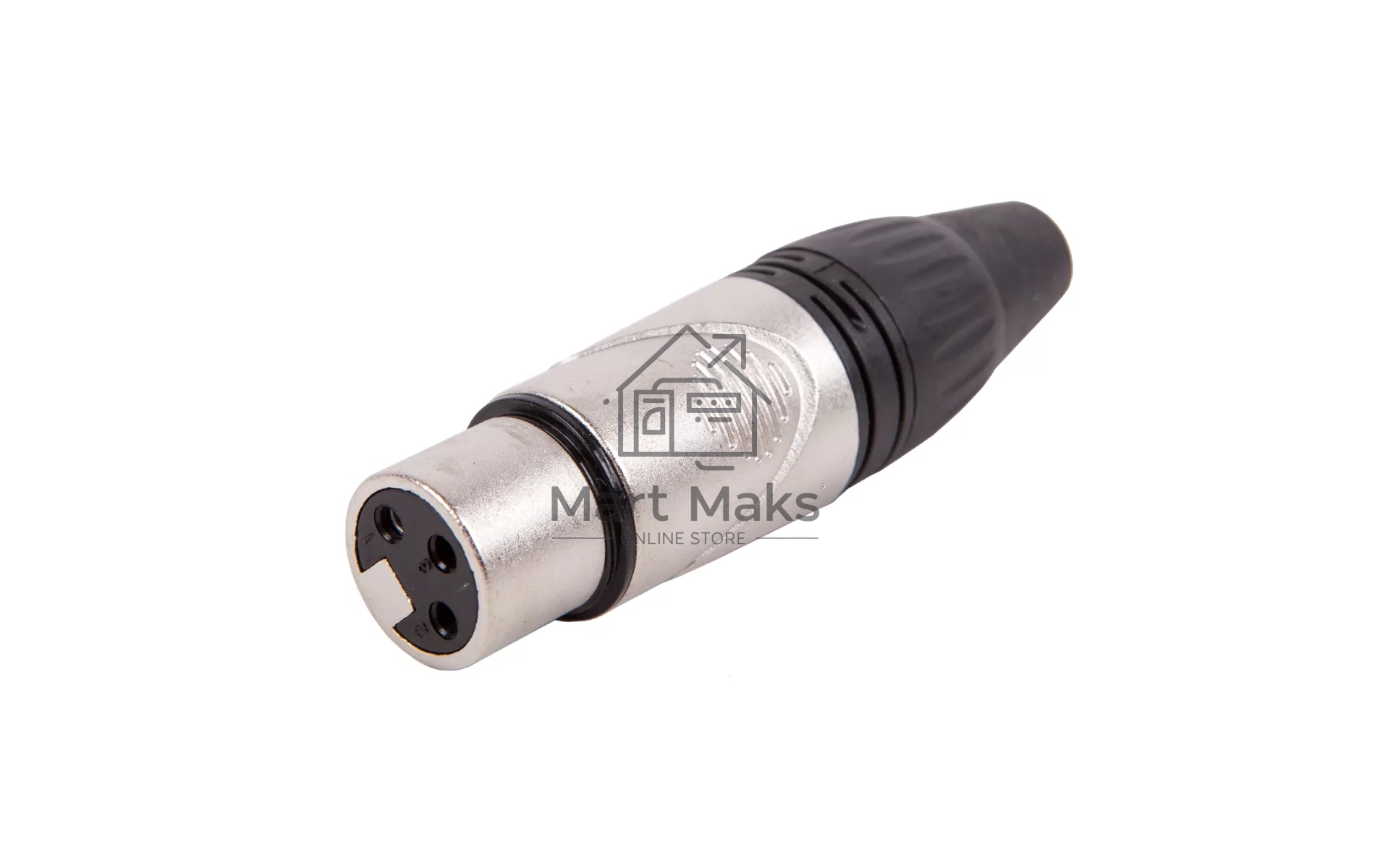 Разъем аудио FORCE CFA-022XLR (F), материал контактных частей медь с серебряным покрытием, покрытие корпуса никель, цвет матовый серебристый/черный