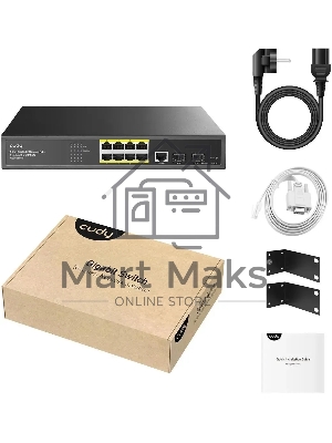 Коммутатор Cudy GS2008PS2 (L2) 8x1Gbит/с 2SFP 8PoE+ 120W управляемый
