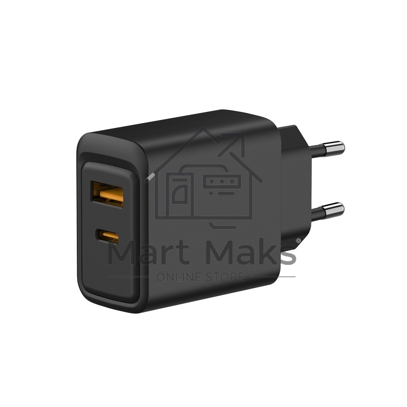 Сетевое зарядное устройство Rexant с портами USB-A и USB-C, 30Вт, черный