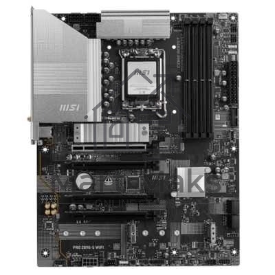 Материнская плата MSI PRO Z890-S WIFI, LGA 1851, Intel Z890, 4xDDR5, 4xSATA, 3xM.2, 1xPCIe 5.0 x16, 2xPCIe 4.0 x4, 1xHDMI, 1xDP, 1xUSB-C Thunderbolt 4, 1xUSB-C 3.2 Gen 2x2, 1x 2.5Gb LAN, 6xUSB-A 3.2 Gen 1, 3x3.5 мм, 7.1, ATX