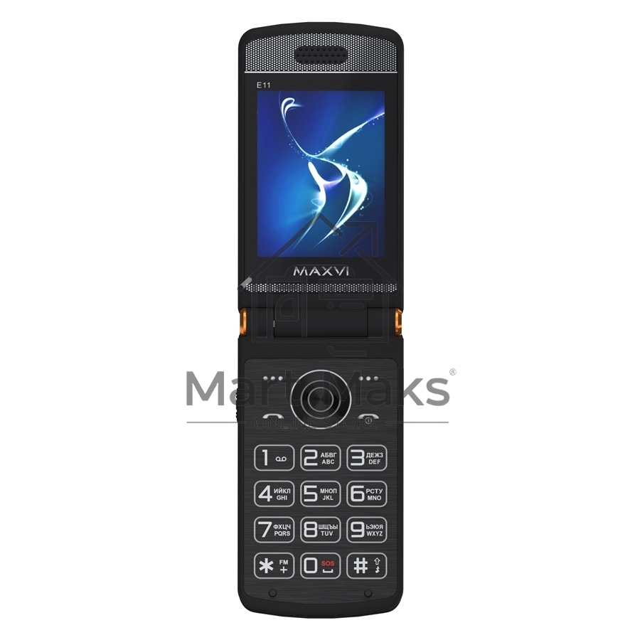 Мобильный телефон Maxvi E11 черный/золотой