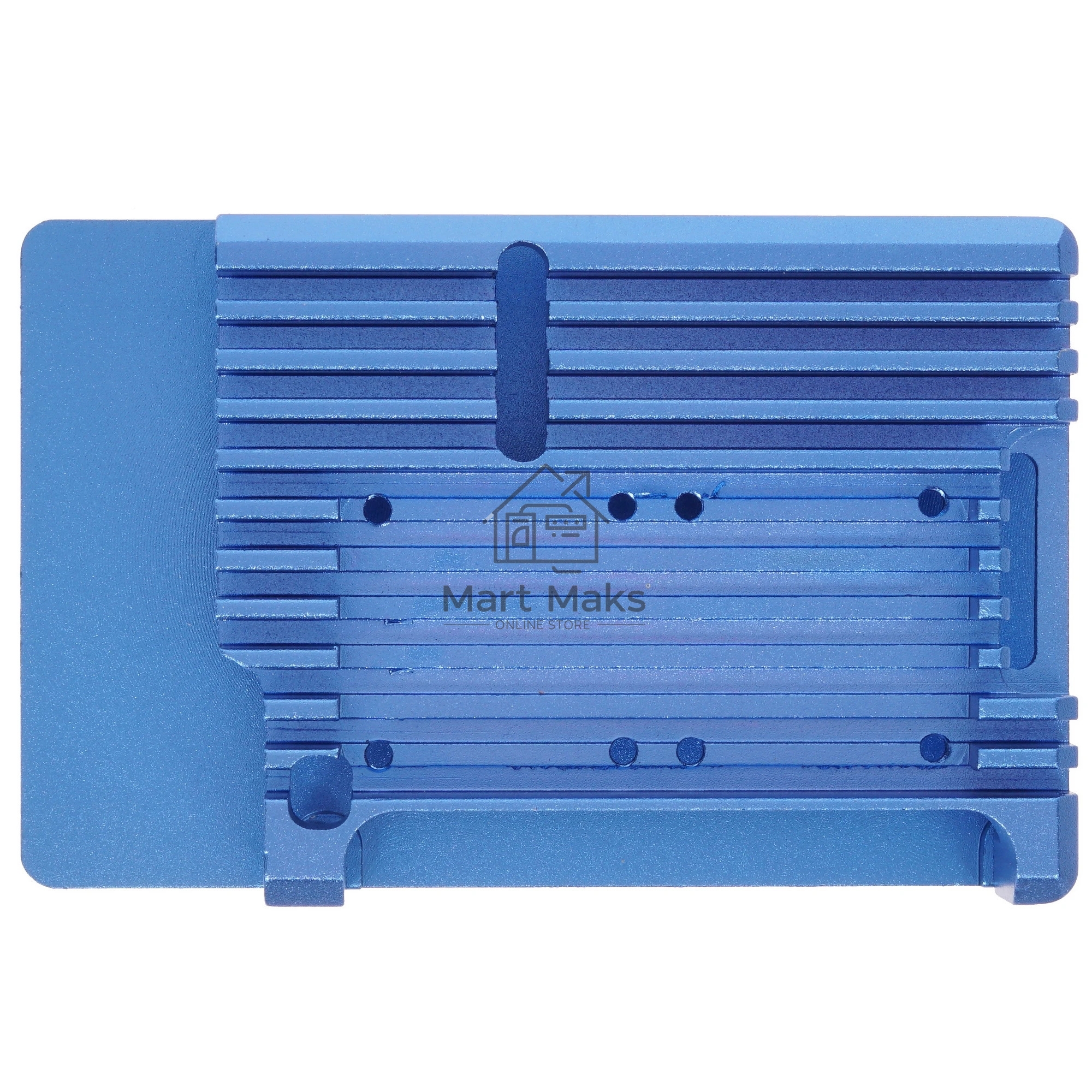Корпус Qumo Aluminum case with double black fans, Raspberry Pi 4, blue(RS008)