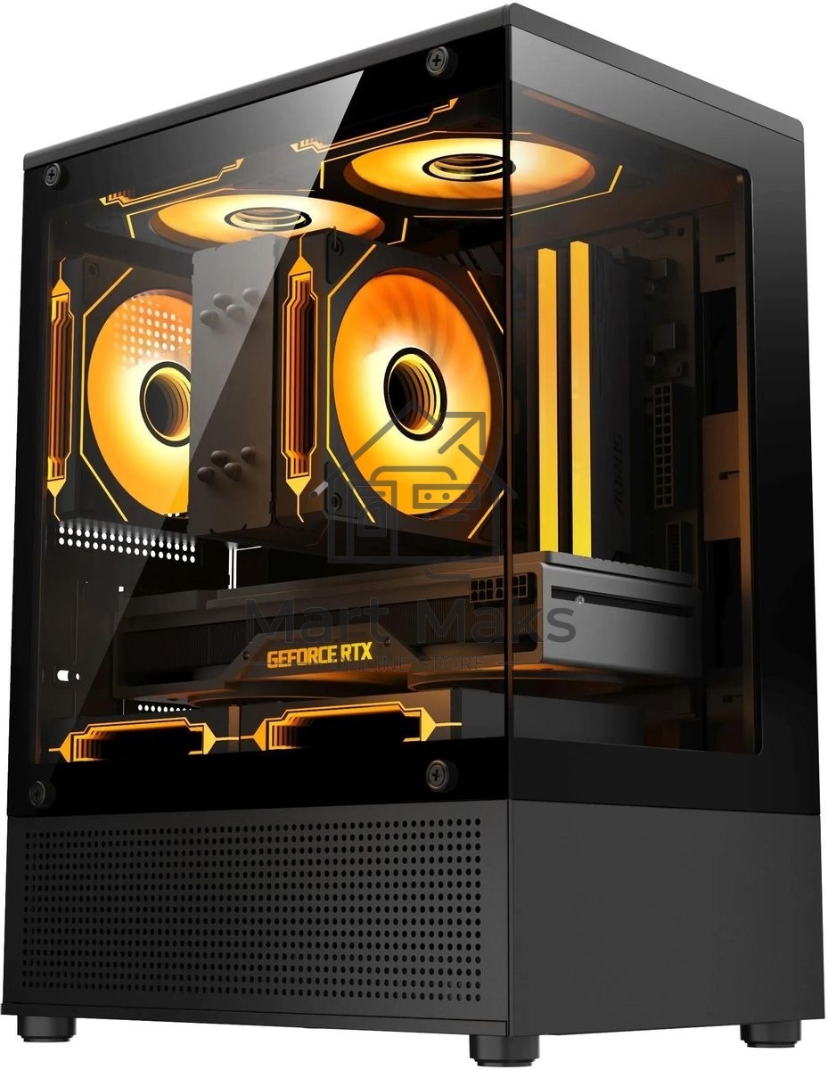 Компьютерный корпус Accord ACC-UE2B TG OFFICE PRO черный без БП mATX 2xUSB2.0 1xUSB3.0 1xUSB3.1 audio
