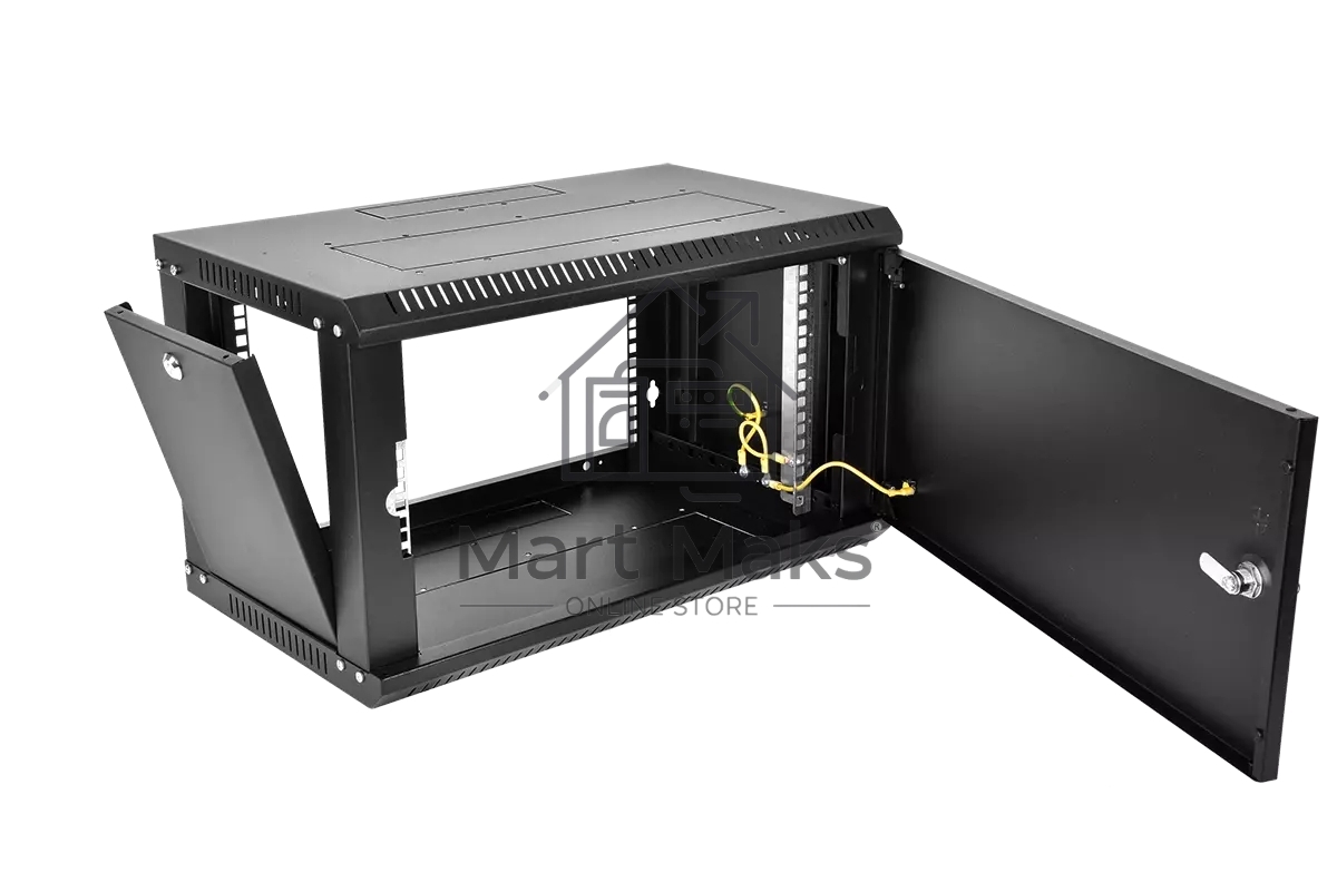 Шкаф телекоммуникационный настенный разборный ЦМО ЭКОНОМ 6U (600 x 350) дверь металл, цвет черный (ШРН-Э-6.350.1-9005)