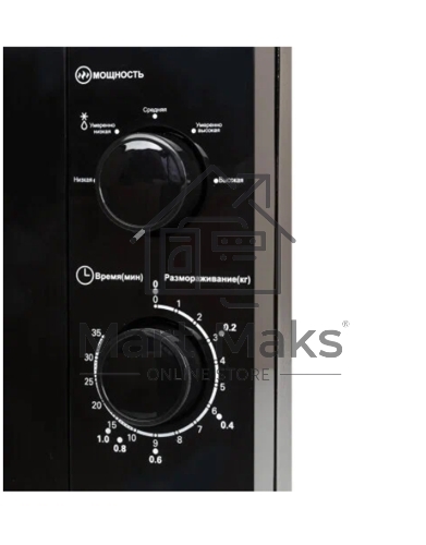 Микроволновая печь SUPRA 20MB25 черный, 20 л, 700 Вт, переключатели - поворотный механизм