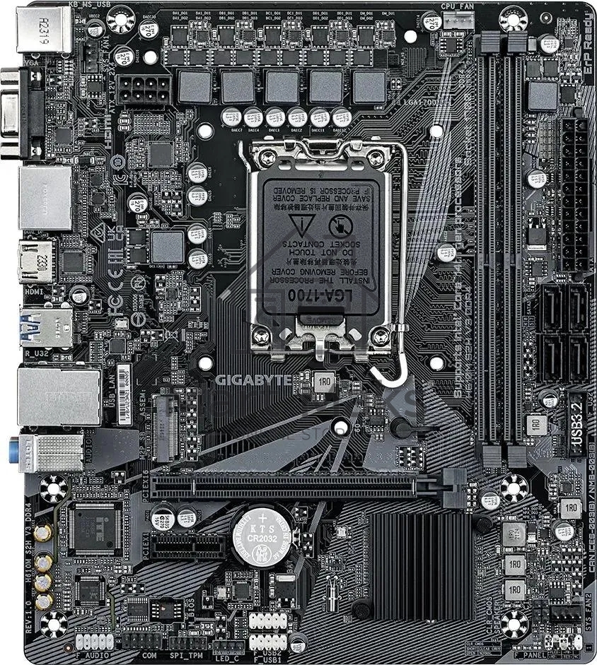 Материнская плата Gigabyte H610M S2H V3 DDR4, LGA 1700, Intel H610, 2xDDR4, 4xSATA, 1xM.2, 1xPCIe 4.0 x16, 1xPCIe x1, 1xHDMI, 1xDP, 1xVGA, 1x 1Gb LAN, 2xUSB-A 3.2 Gen 1, 4xUSB-A 2.0, 3x 3.5 мм, 7.1, mATX