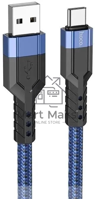 Кабель Hoco U110, USB Type-C (m) - USB (m), 1.2м, MFI, 3A, синий