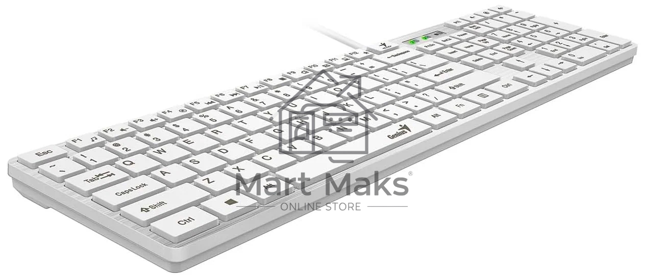 Клавиатура Genius SlimStar 126 wired keyboard белый color (12 Multimedia Function Keys and 4 dedicated Hotkeys for Quick Commands, Ultra-Slim Keycaps)