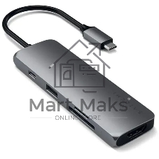 USB-концентратор Satechi ST-UCMPAM, USB Type-C, USB 3.0/USB Type-C/HDMI/SD/micro-SD, USB Type-C