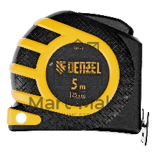Рулетка Denzel 5м x 25 мм, магнит, двухсторонний зацеп, нейлон, двуст. шкала, автоматич. 31572