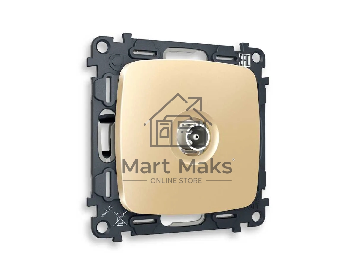 Комплект механизма TV розетки оконечной OMEGA Шампань 50-870 MHz 1dB QUANT (OP6130, VM202) MO613010