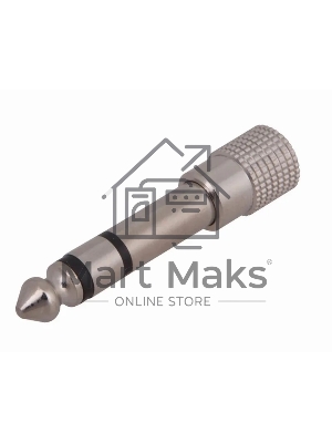 Переходник аудио (штекер 6,3 мм стерео - гнездо 3,5мм стерео), металл, Rexant