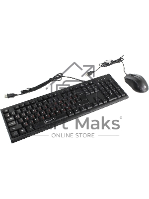 Комплект клавиатура + мышь Oklick 620M клав:черный мышь:черный USB