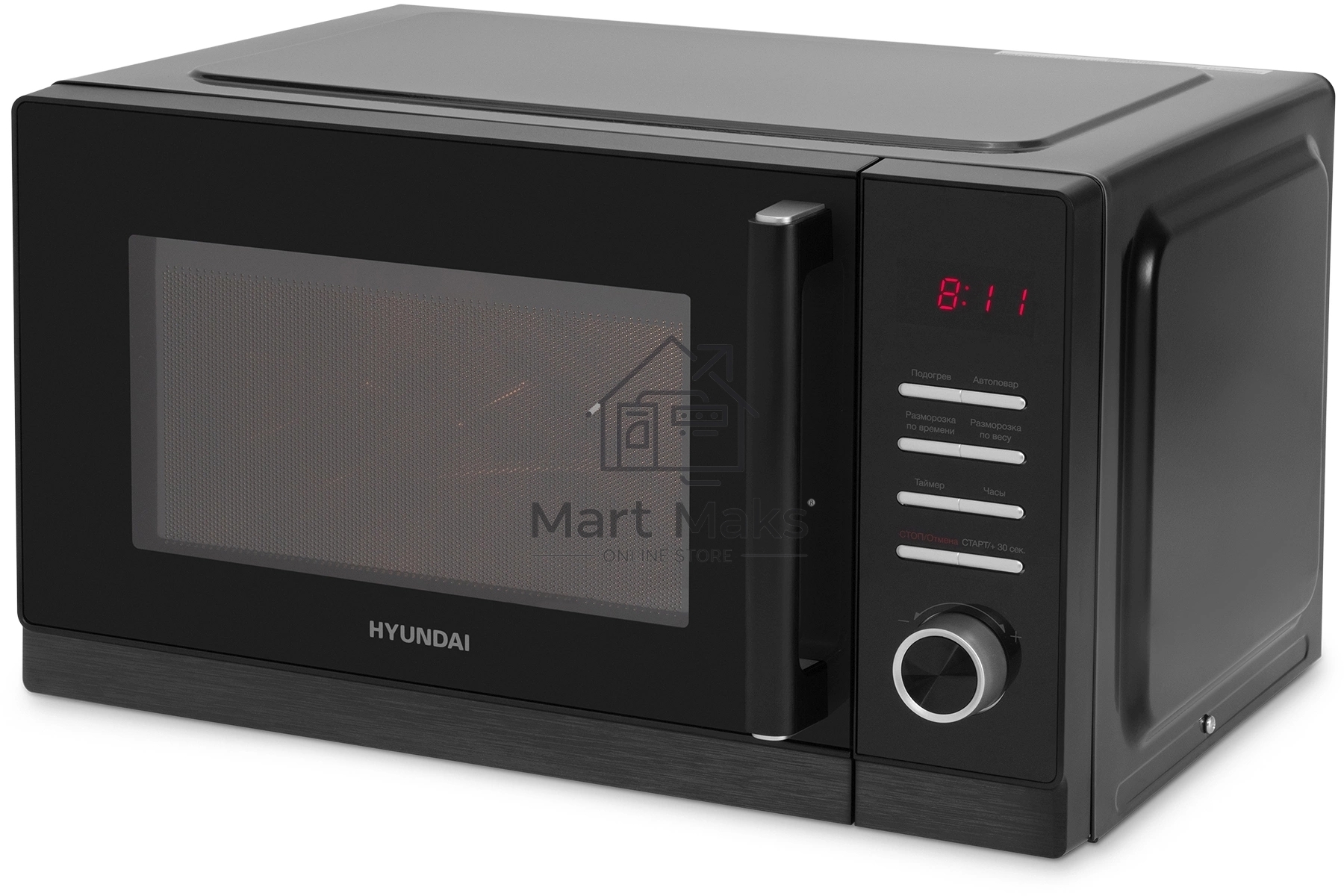 Микроволновая печь Hyundai HYM-D3012 черный 25л 800Вт кнопки, поворотный механизм
