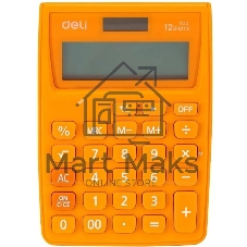Калькулятор настольный Deli E1122/OR оранжевый 12-разр.