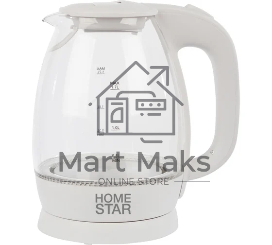Чайник Homestar HS-1012 1,7 л, стекло, белый (003566)