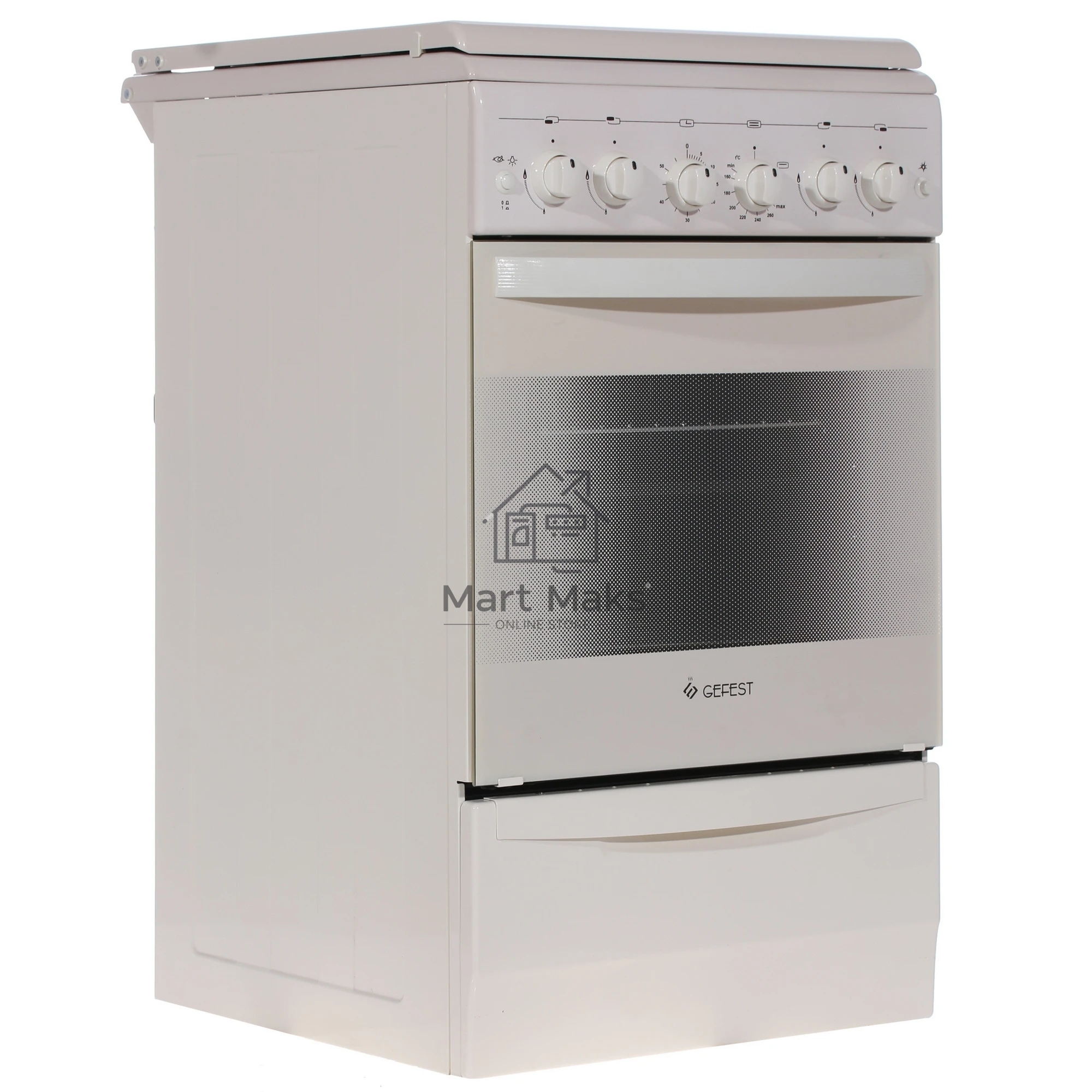 Плита газовая Gefest ПГ 5100-02 0167 бежевый, конфорок 4 шт, духовка 52 л, 50 см x 85 см x 58.5 см