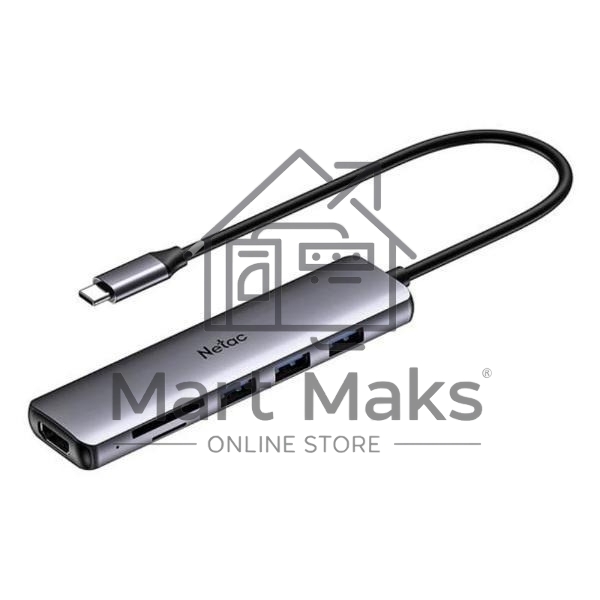 USB-концентратор Netac WF14, USB Type-C, USB/HDMI/MicroSD/SD, USB