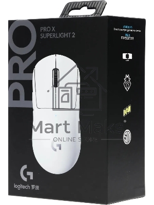 Мышь беспроводная Logitech G PRO X SUPERLIGHT 2 белый, 32000 dpi, радиоканал, USB, кнопки - 5