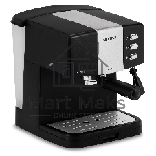 Кофеварка рожковая Vitek VT-1523(MC) черный/серебристый, исп. кофе - молотый, 1.5 л, 850 Вт, 15 Бар.