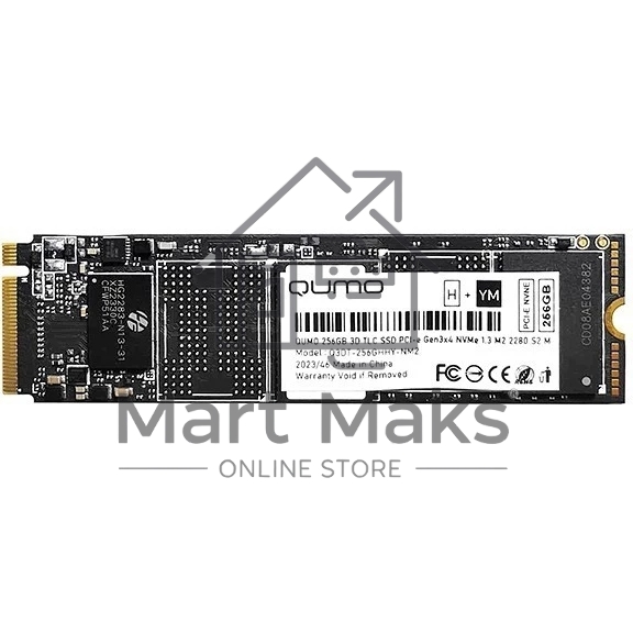 Накопитель SSD QUMO Novation, 256GB, M.2 2280, PCIe 3.0 x4, NVMe, R/W 3100/1290