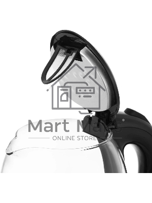 Чайник электрический Kitfort КТ-657, 1.7л, 2200Вт, (корпус: стекло), нержавеющая сталь/черный