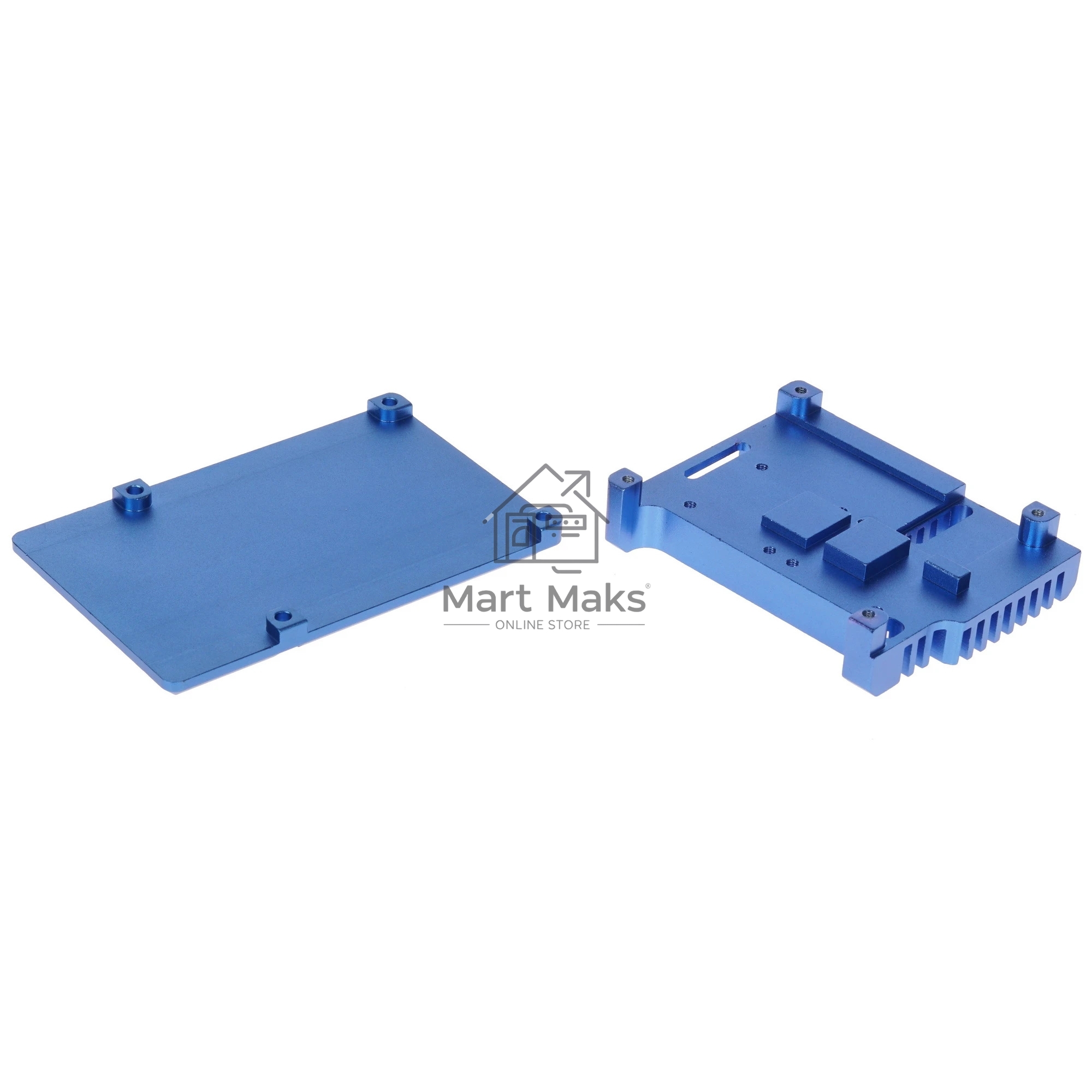 Корпус Qumo Aluminum case with double black fans, Raspberry Pi 4, blue(RS008)