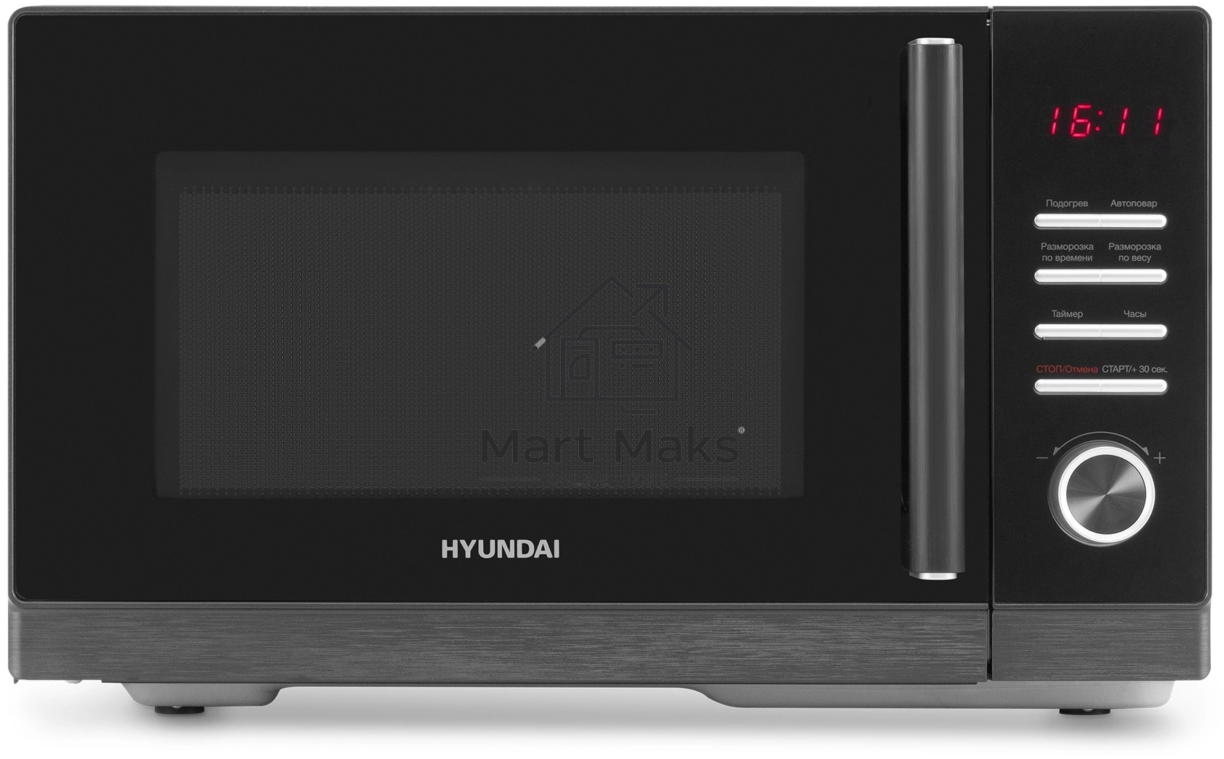 Микроволновая печь Hyundai HYM-D3012 черный 25л 800Вт кнопки, поворотный механизм