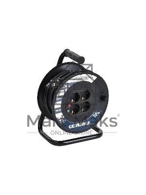 Удлинитель силовой IEK УК20 (WKP20-16-04-20-G) 2x1.5кв.мм 4розет. 20м ПВС 16A катушка черный