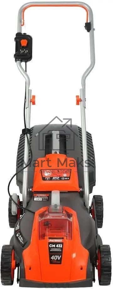 Газонокосилка аккумуляторная Patriot CM 432 (поставляется без акб 40В и зарядного), бесщеточ. двиг., 32см, центр. регулир. 3 пол. 25-75, трав 30 л., мульчирование