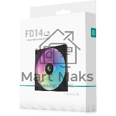 Вентилятор для корпуса DEEPCOOL FD14 ARGb черный, 140 мм, 1650 об/мин, 25.2 дБ, 4 pin