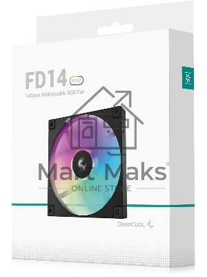 Вентилятор для корпуса DEEPCOOL FD14 ARGB черный, 140 мм, 1650 об/мин, 25.2 дБ, 4 pin