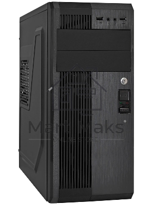 Компьютерный корпус Miditower ExeGate UN-605B-UNS400 (ATX, БП UNS400 с вент. 12см, 2*USB, аудио, блокировка, черный)