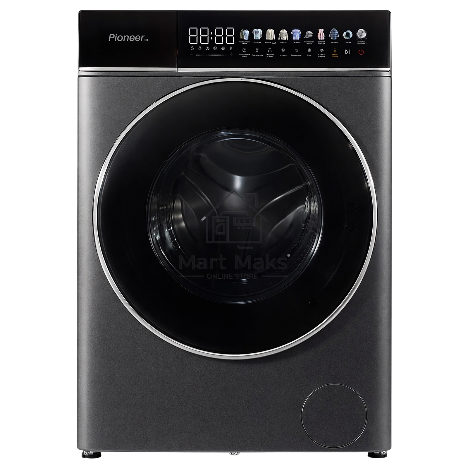 Стиральная машина Pioneer WM-248006BG темно-серый, загрузка фронтальная 8 кг, 1400 об/мин