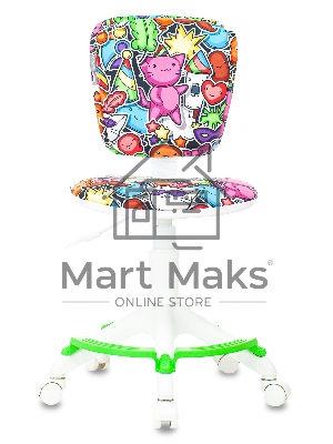 Кресло детское Бюрократ CH-W204/F мультиколор маскарад, крестовина пластик, подст.для ног, пластик белый