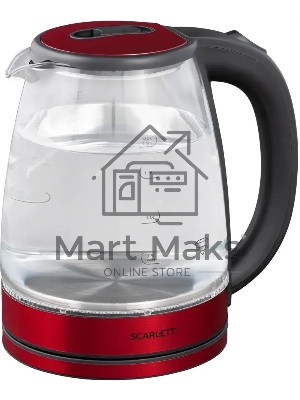 Чайник электрический Scarlett SC-EK27G65 красный/черный, 1800 Вт, 1.8 л