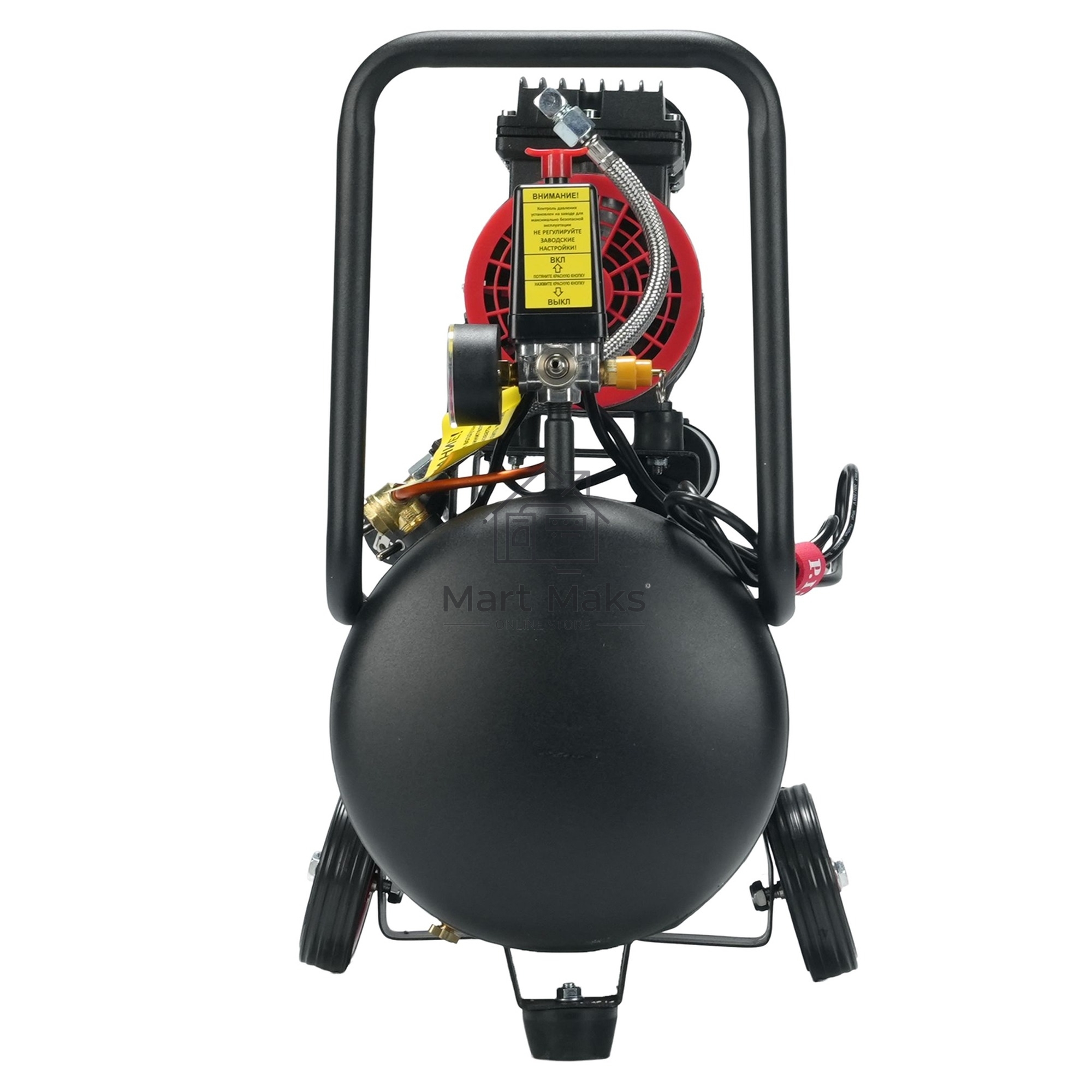 Компрессор поршневой P.I.T. PAC24-C1 безмасляный 110л/мин 24л 600Вт черный/красный