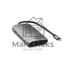 USB-концентратор Satechi USB-C Multiport Adapter 8K With Ethernet V3 (5xUSB Type-C, HDMI, RJ-45, SD), Серый космос Док-станция ST-P8KEM