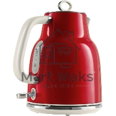 Чайник электрический Tesler KT-1760 красный, 1.7 л, 2200 Вт, скрытый нагревательный элемент
