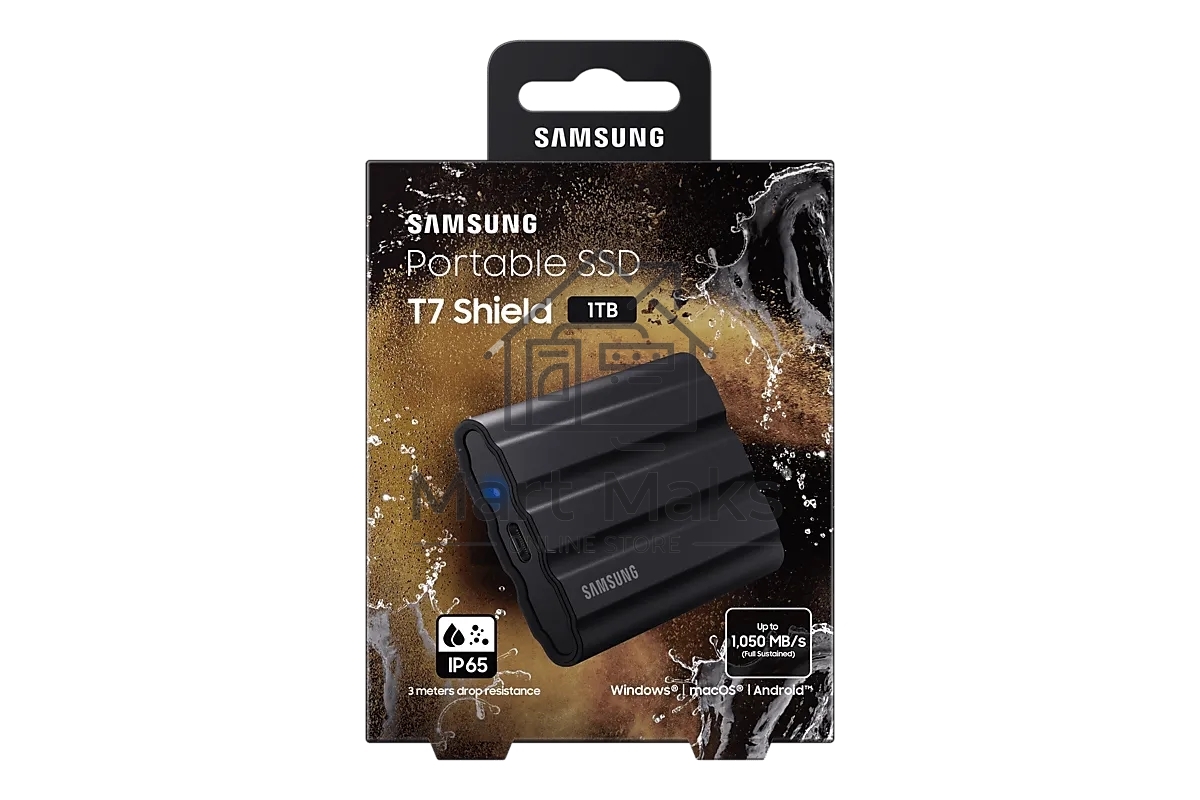Твердотельный диск 1TB Samsung T7 Shield MU-PE1T0S/WW, V-NAND, USB 3.2 Gen 2 Type-C R/W - 1000/1050 MB/s /EU